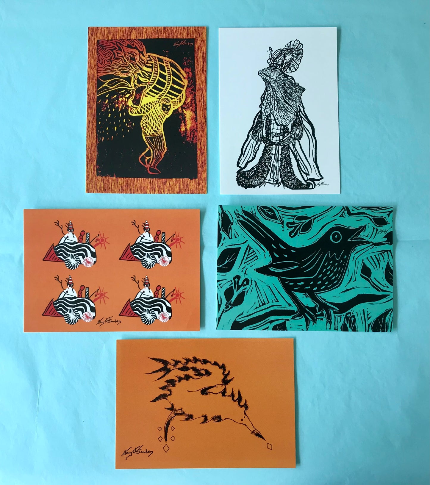 Harry Sanders postcards (set of 5)