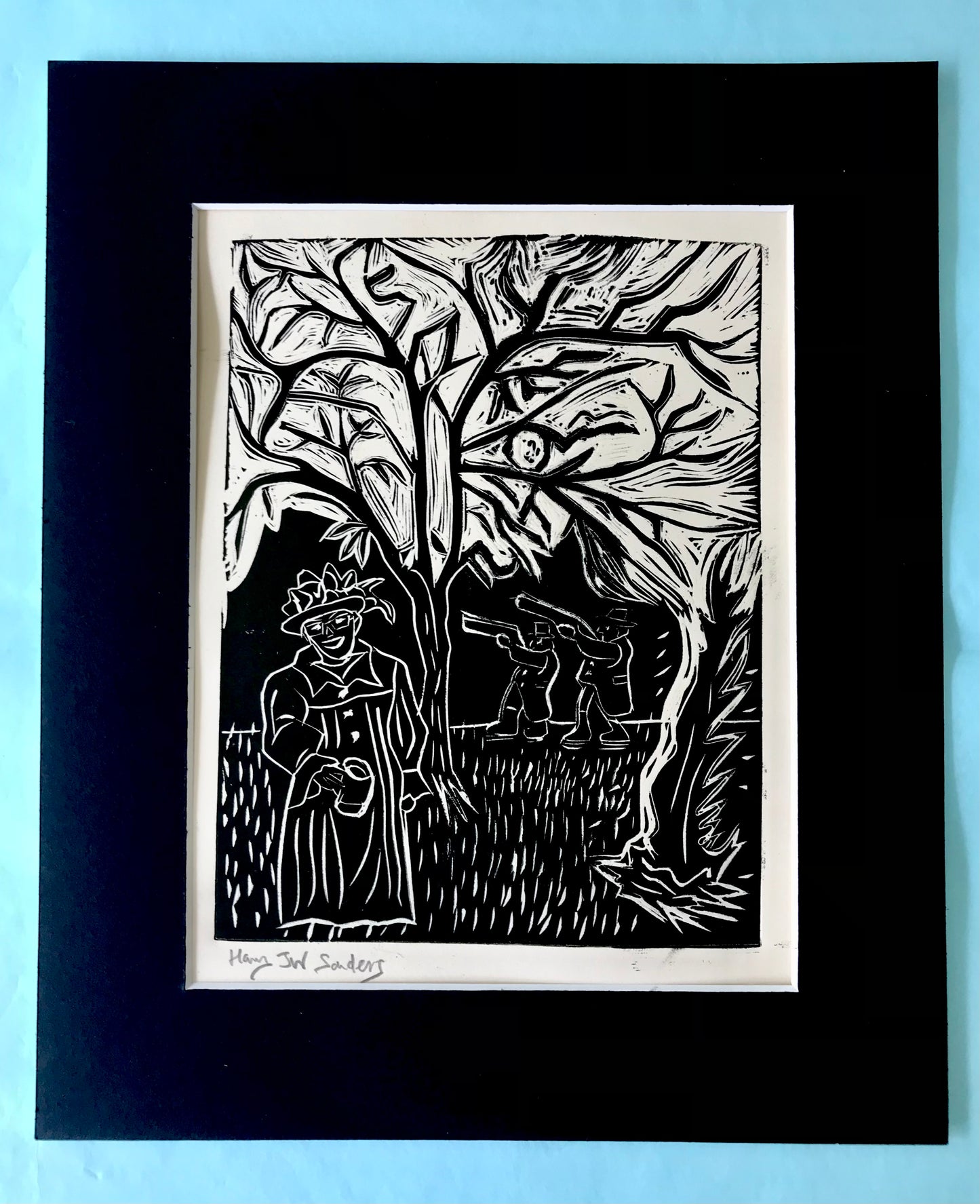 Wassail lino cut print