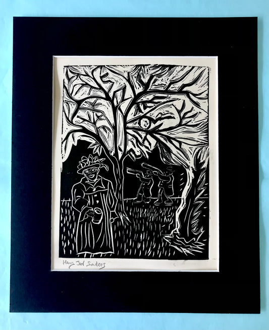 Wassail lino cut print