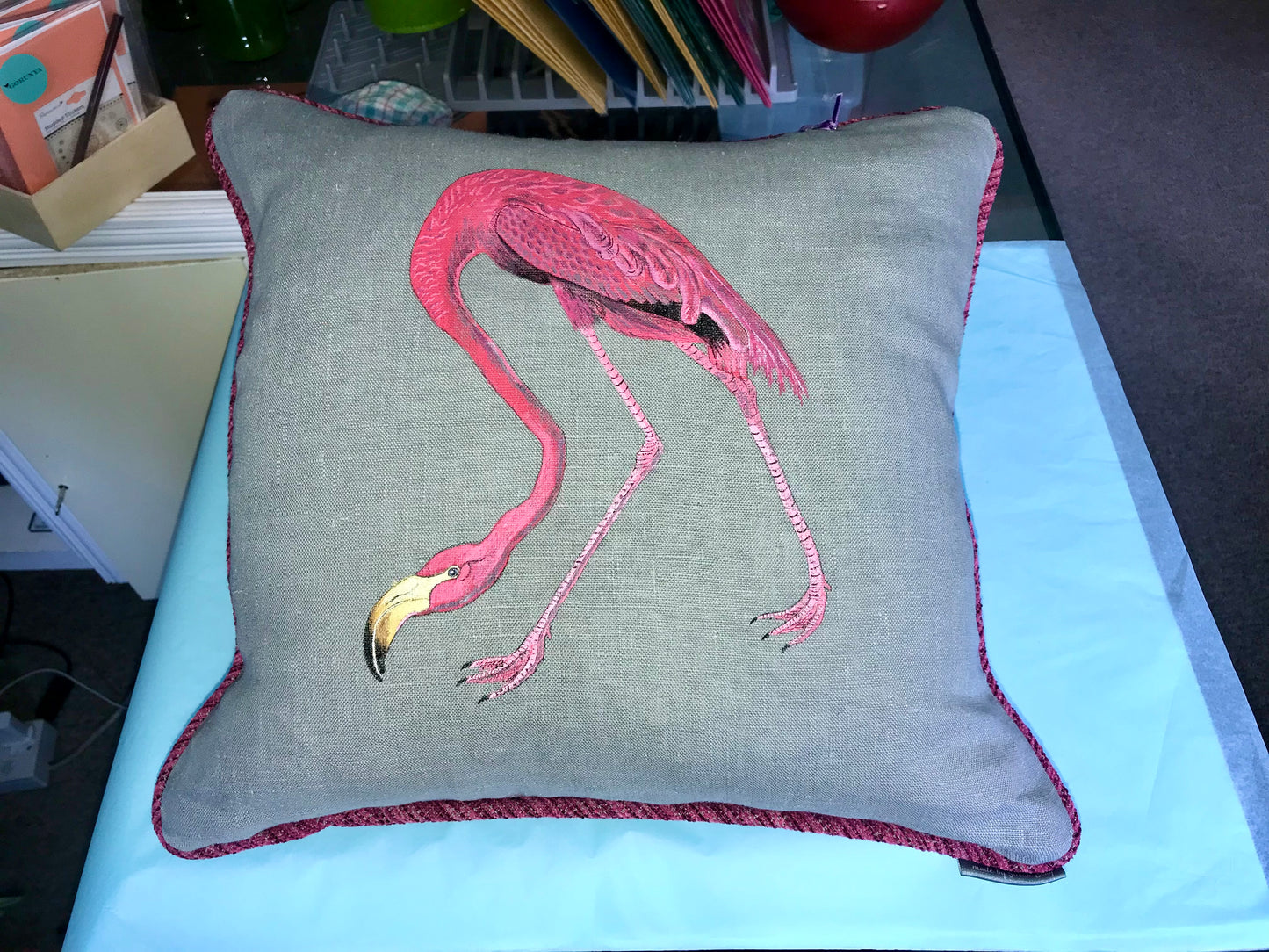 Handpainted, hand made luxury cushion from AtSusansBarns