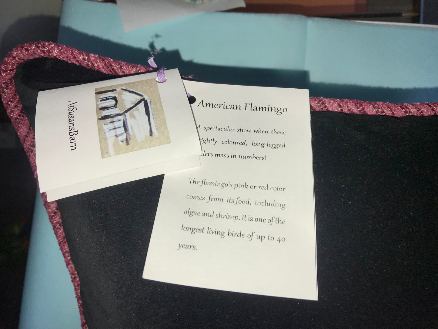 Handpainted, hand made luxury cushion from AtSusansBarns