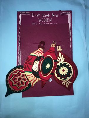 4 pack of Wooden Christmas decorations